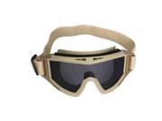 Foxnovo Outdoor Sports Tactical Airsoft Eye Protection Metal Mesh Pinhole Safety Goggles Glasses with Adjustable Elastic Headband Khaki