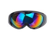 Foxnovo Adjustable Outdoor Sports Cycling Motorcross Skiing Unisex Windproof UV Protection Rainbow Lens Safety Goggles Glasses Black
