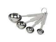 Foxnovo 4pcs Kitchen Baking Cooking Stainless Steel Measuring Spoons in Different Sizes Silver