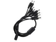 Foxnovo40cm One Female 2.1mm Jack to 8 Male 2.1mm Plugs DC Power Y Splitter Adapter Cable for CCTV Camera Black