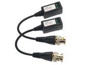 FoxnovoA Pair of UTP 202A CCTV Camera Coax CAT5 Single Channel Passive BNC Video Balun Transeceiver Cables Black