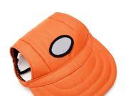 Foxnovo Pet Dog Oxford Fabric Hat Sports Baseball Cap with Ear Holes for Small Dogs Size M Orange