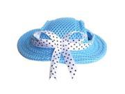 Foxnovo Pet Dog Mesh Porous Sun Cap Hat with Ear Holes for Small Dogs Size M Blue