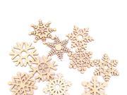 Foxnovo 10pcs Christmas Wooden Snowflakes Hanging Ornament Decoration Drop Pendants Wood Color