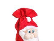 Foxnovo Christmas Santa Pattern Drawstring Sack Bag Gift Pouch Wrap Red White