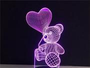 Foxnovo 3D Lamp Visual Light Effect Touch Switch Colors Changes Night Light Bear