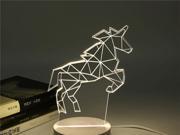 Foxnovo Unicorn 3D Visualization Nightlight Optical Illusion LED Desk Lamp Acrylic Night Light US Plug