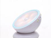Foxnovo 360 Degree Rotation Motion Sensor Light Cordless Rechargeable LED Night Light with Detachable Magnetic Base for Hallway Bathroom Bedroom Kitchen Blue S