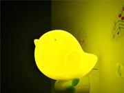 Foxnovo LED Intelligent Bird Plug In Nightlight US Plug Light Sensor Switch Control Jungle Bird Toddler Wall Light Yellow