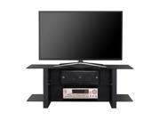 Fitueyes Black Ikea Style 3 tiers Tv Stand with Tempered Glass and Grain Finished Home Entertainment Center for 32 58inch Tvs xbox One ps4 dvd Player