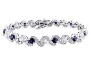 Sofia B 7 2 5 CT TW Created Blue and White Sapphire Silver Bracelet