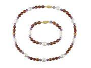 Michiko 5 10 mm Multi Color Freshwater Cultured Pearl Necklace and Bracelet
