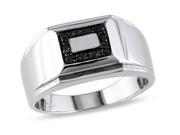 Julie Leah Sterling Silver Men s Ring with Black Diamond Accents