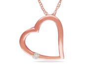 Julie Leah 10K Rose Gold Heart Pendant Necklace with Diamond Accent