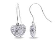 Sofia B 2 5 8 CT Created White Sapphire Heart Earrings in Silver with Hook Back