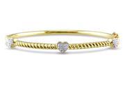 Julie Leah 1 8 CT TDW Diamond Yellow Plated Silver Bangle Bracelet