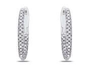 Julie Leah 1 CT TW Diamond 14K White Gold Hoop Earrings
