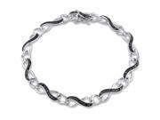 Julie Leah 1 4 CT TW Black Diamond Sterling Silver Infinity Bracelet