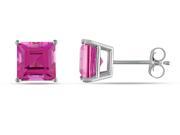 Sofia B 2 5 8 CT TW Created Pink Sapphire 10K White Gold Stud Earrings