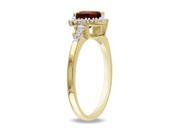 Sofia B 4 5 CT TW Garnet 10K Yellow Gold Heart Ring with Diamond Accents