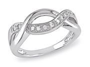 Julie Leah Sterling Silver Infinity Ring with Diamond Accents