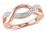 Julie Leah Rose Plated Sterling Silver Infinity Ring with Diamond Accents