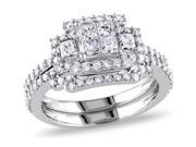 Julie Leah 1 CT TW Princess Cut Diamond 14K White Gold Bridal Set