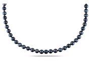 Michiko 7 7.5 mm Freshwater Round Black Pearl Necklace