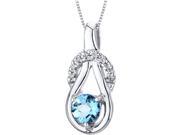 1 2 CT TW Topaz and Cubic Zirconia Rhodium Plated Silver Pendant Necklace