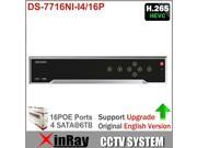 Hikvision 16CH NVR DS 7716NI I4 16P with 4 SATA and 16 POE 4K HDMI Output Support H.265 Updateable 12MP NVR Dual OS Support