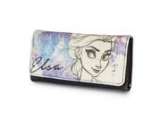 Frozen Elsa Hand Drawn Canvas With Faux Leather Wallet