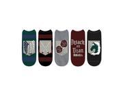 Attack On Titan Emblems Low Cut No Show 5 Pairs Of Socks