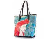 Disney Little Mermaid Ariel Printed Faux Leather Tote Bag