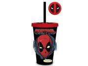 Marvel Black Deadpool 18 oz. Carnival Travel Cup