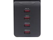 Meree Portable USB 4 Port Charging Station for Mobile Phone Tablet PC MP3 MP4 Black