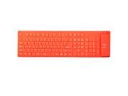 Meree 109 Keys USB Silicone Rubber Waterproof Mini Flexible Foldable Keyboard Orange