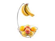 Kitchen Fruit Basket Produce Table Bowl Metal Chrome Wire Banana Grape Hanger