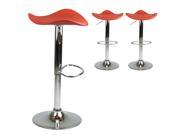 Saddle Bar Stool Counter Air Lift Adjustable Swivel Barstools Chairs Set of 2 Red