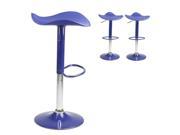 Saddle Bar Stool Counter Adjustable Swivel Color Barstools Chairs Set of 2 Blue