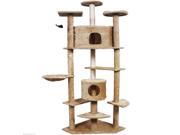Cat Tree Condo with Scratching Post 80 Beige