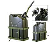 5 Gallon 20L Gas Jerry Can Fuel Steel Tank Military Green w Holder New