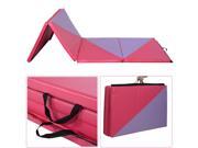4 x10 x2 Thick Folding Panel Gymnastics Mat Gym Exercise Pink Purple