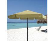 9 Patio Umbrella Market Steel Crank Outdoor Furniture Beach Shade Deck Tan