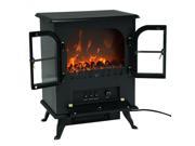 1500W Free Standing Electric Fireplace Heater Fire Flame Stove Wood Adjustable