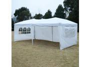 Apontus Outdoor Easy Pop Up Tent Cabana Canopy Gazebo with Walls 10 x 20 White