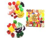 Lot of 3 Kids Pretend Fruit Toy Role Play Kitchen Vegetable Pizza Assortment