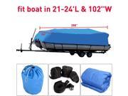 Waterproof Boat Cover Heavy Duty 21 24 Ft Fabric Trailerable Pontoon
