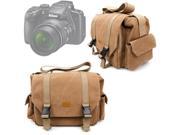 DURAGADGET Tan Brown Large Canvas Carry Bag Compatible with the Nikon Coolpix A300 Coolpix A900 Coolpix B500 Coolpix B700 Cameras With Adjustable Stor