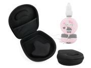 DURAGADGET Hard Protective Headphone Case Bag Black For Kids Hello Kitty Bling Headphones With Internal Netted Accessories Pocket