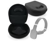 Hard Shell EVA Headphone Pouch Case Black Compatible with Aukey Cuffie Wireless Headphones by DURAGADGET